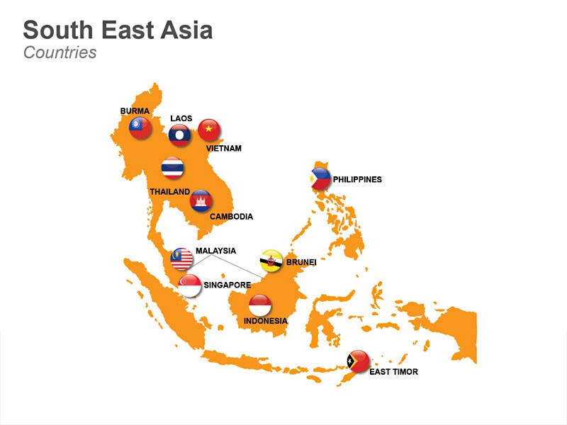 South East Asia Country List Map 